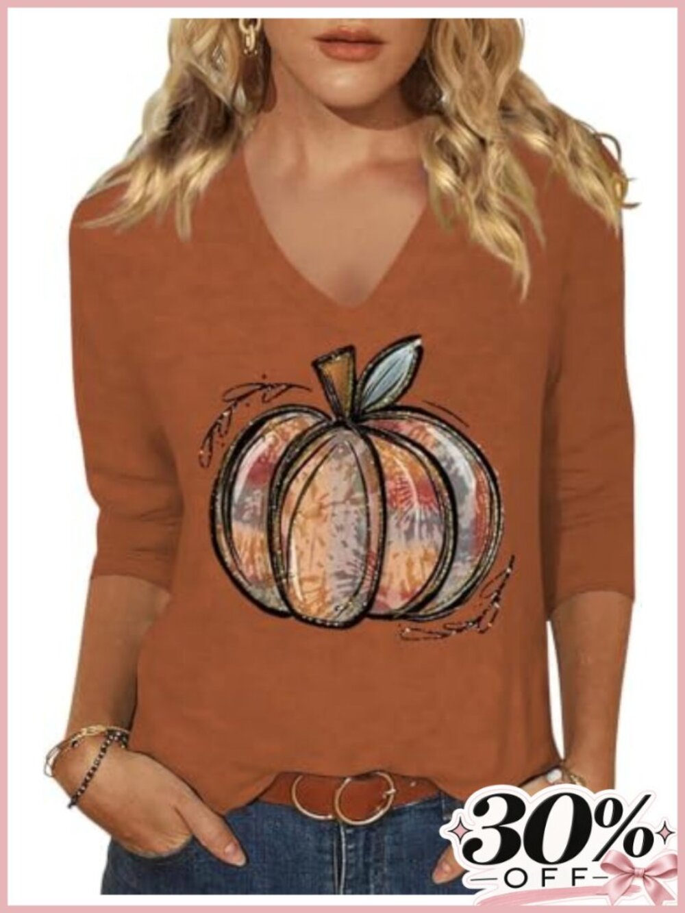 Womens V-Neck Graphic T-Shirt Boho Wildflowers Casual Summer Top